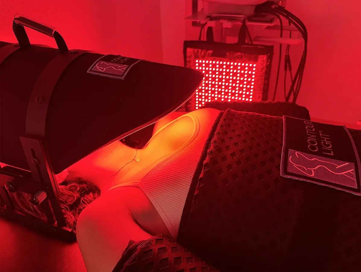 A Contour Light red light therapy session in progress